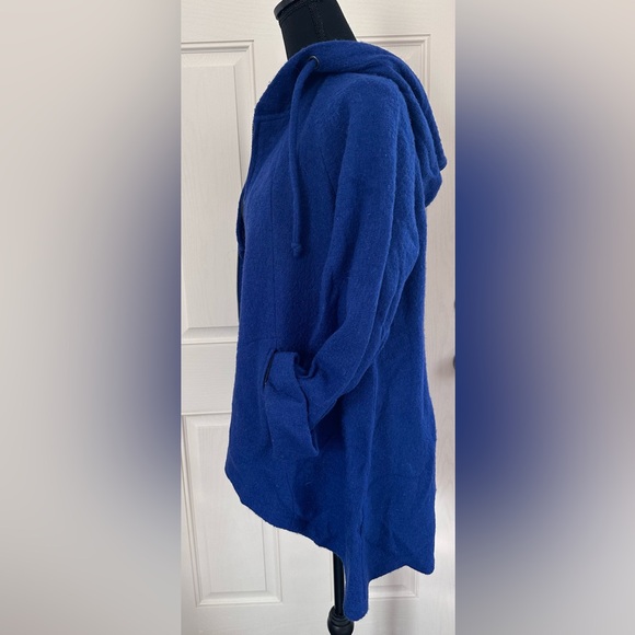For Cynthia Mediterranean Blue Swing Hoodie Sweater Coat - Picture 3 of 8